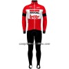 Completo Maglia ML + Pantaloncino con bretelle ML 2022 Lotto Soudal Rosso Bianco